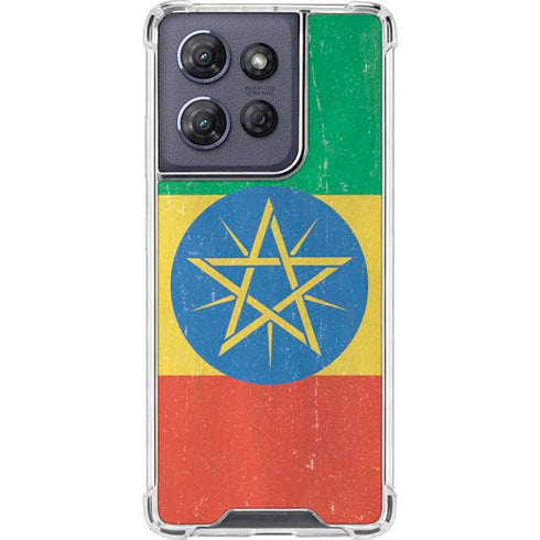Ethiopia Flag Distressed Moto G Stylus 5G (2025) Clear Case
